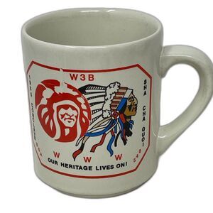 Vintage 1985 W3B Coffee Mug Conclave Native American Boy Scouts Sha Cha Quoi